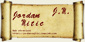Jordan Mitić vizit kartica